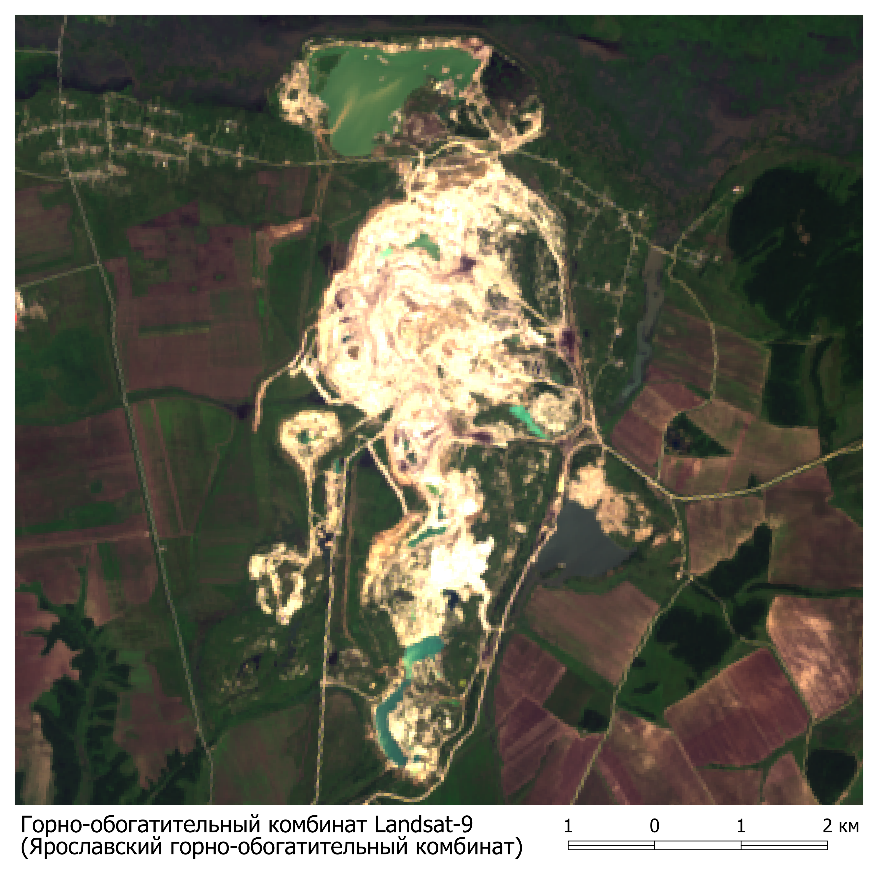 Спутниковый снимок Ярославского горно-обогатительного комбината